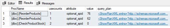 DMV query results after a second run from a different session