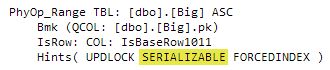 Local SERIALIZABLE hint