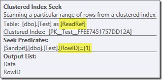 Clustered Index Seek properties