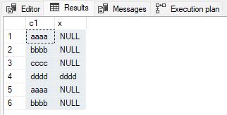 Results with a scalar aggregate