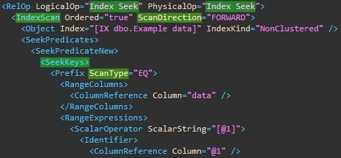 Seek XML show plan fragment